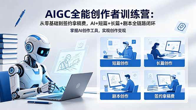 （18403期）AIGC全能创作者训练营：从零基础到签约拿稿费，AI+短篇+长篇+剧本全链路闭环-钱途社