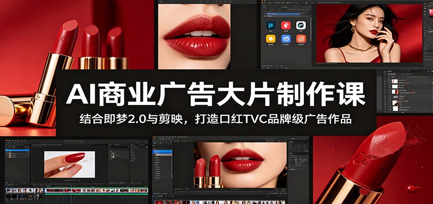 AI商业广告大片制作课：结合即梦2.0与剪映，打造口红TVC品牌级广告作品-钱途社