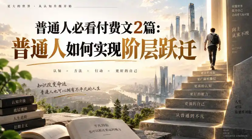 普通人必看付费文2篇：普通人如何实现阶层跃迁-钱途社