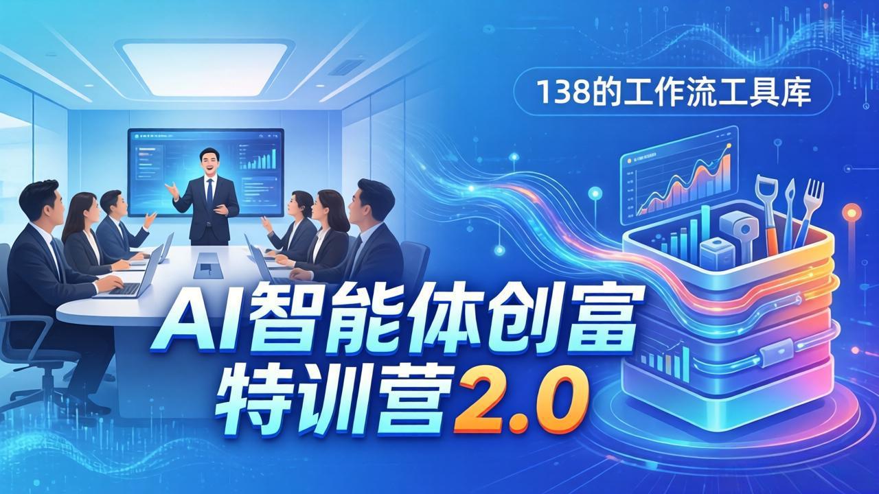 AI智能体创富训练营2.0：3天闭门直播+视频课+工具库，从0到1搭建智能体附138个工作流-钱途社