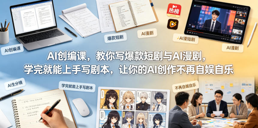 AI创编课,教你写爆款短剧与AI漫剧,学完就能上手写剧本,让你的AI创作不再自娱自乐(更新0521)-钱途社