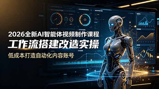 2026全新AI Codex智能体视频制作课程，工作流搭建改造实操，低成本打造自动化内容账号-钱途社
