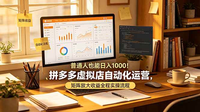 （19022期）普通人也能日入 1000！拼多多虚拟店自动化运营，矩阵放大收益全程实操流程-钱途社