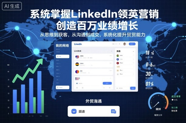 系统掌握LinkedIn领英营销,创造百万业绩增长,从思维到获客,从沟通到成交,系统化提升外贸能力-钱途社