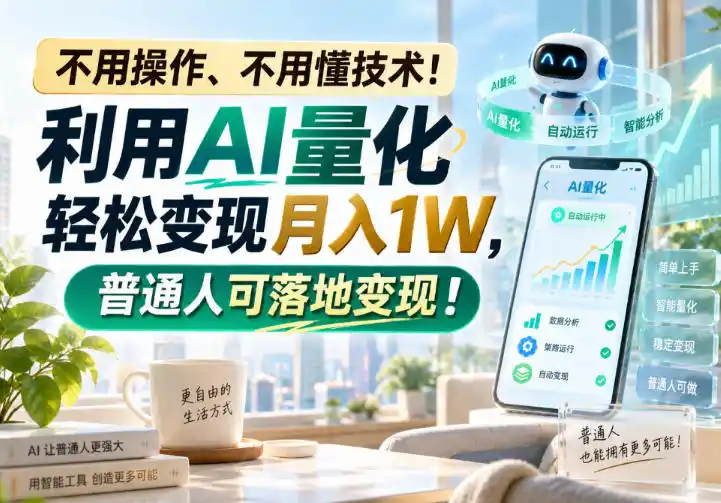 不用操作、不用懂技术！利用AI量化轻松变现月入1W，普通人可落地变现！【揭秘】-钱途社