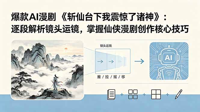（18620期）爆款AI漫剧《斩仙台下我震惊了诸神》：逐段解析镜头运镜，掌握仙侠漫剧创作核心技巧-钱途社