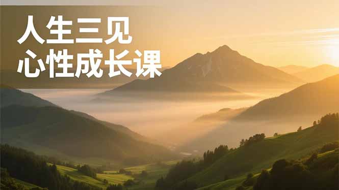 人生三见心性成长课,见天地众生自己,搞透人性安顿身心,活出清晰自我,内在富足无价-钱途社
