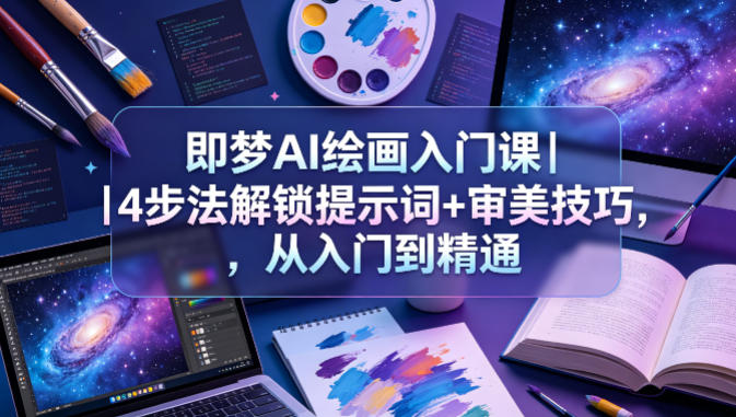 即梦AI绘画入门课｜4步法解锁提示词+审美技巧，从入门到精通-钱途社