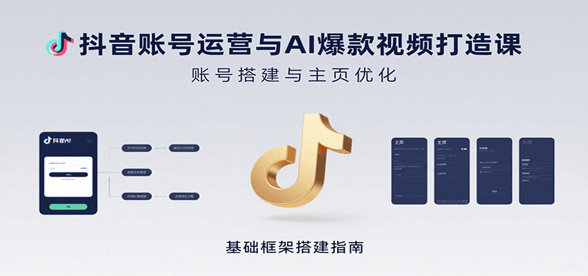 抖音账号运营与AI爆款视频打造课：含账号搭建、运营及多种AI特效视频制作方法-钱途社