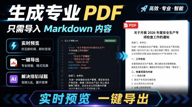 只需导入Markdown内容，实时预览一键导出专业PDF！轻松解决AI生成内容排版问题Presto-钱途社