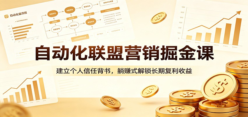 自动化联盟营销掘金课：建立个人信任背书，躺赚式解锁长期复利收益-钱途社