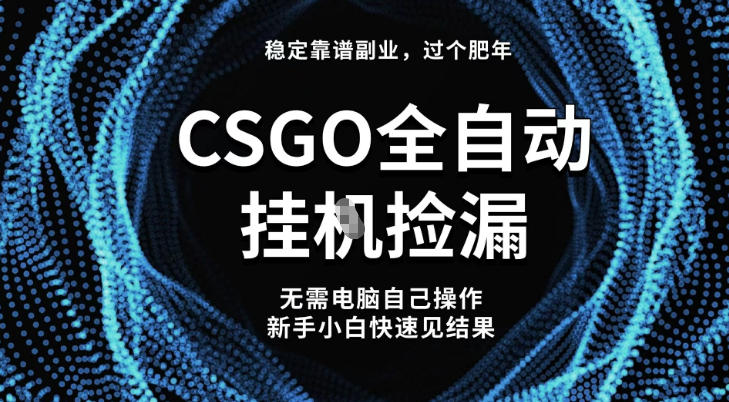 【稳定副业】全球最热门游戏CSGO全自动捡漏,最新玩法,新手小白日入5张+【揭秘】-钱途社
