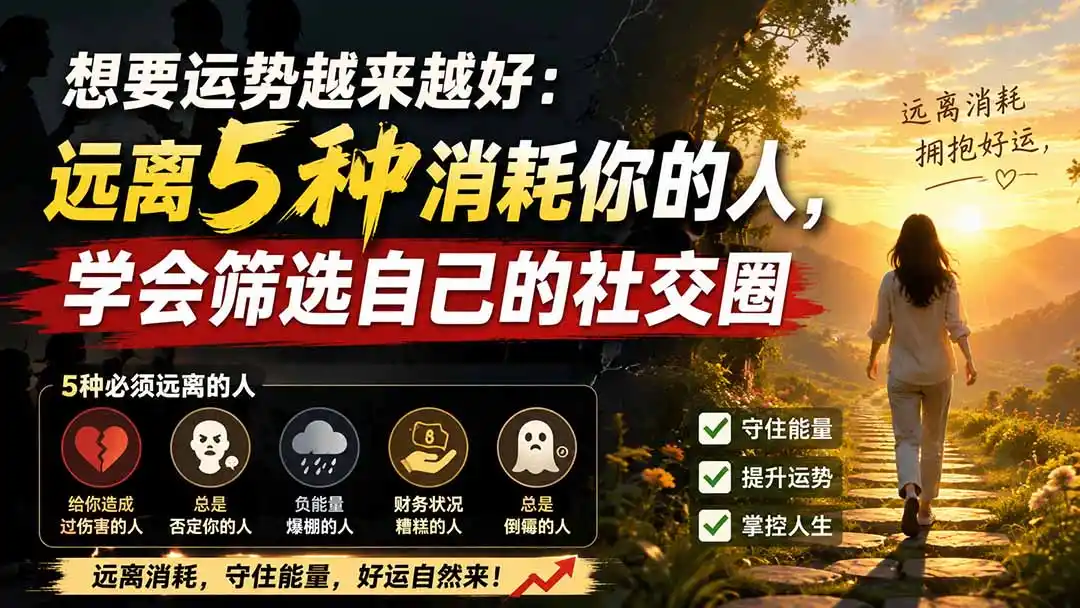 付费文章：想要运势越来越好：远离5种消耗你的人，学会筛选自己的社交圈-钱途社