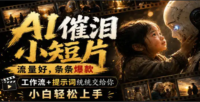 AI催泪小短片，流量好，条条爆款，工作流+提示词统统交给你，小白轻松上手-钱途社