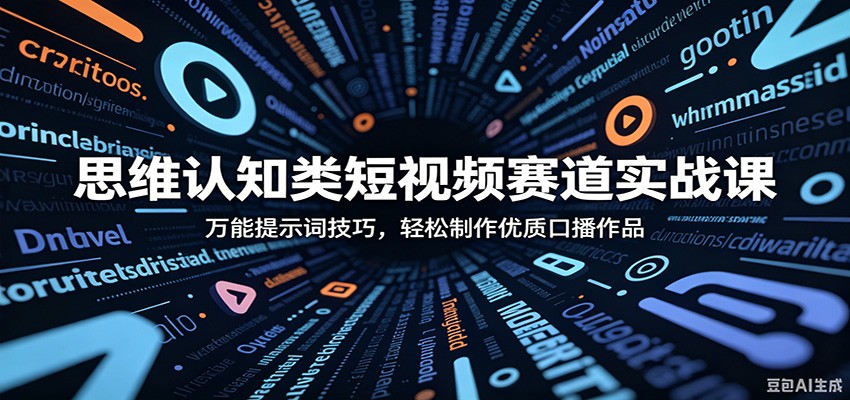 思维认知类短视频赛道实战课：万能提示词技巧，轻松制作优质口播作品-钱途社