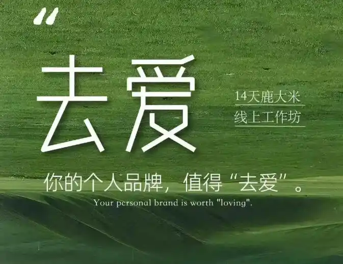 去爱14天鹿大米线上工作坊，你的个人品牌，值得“去爱”-钱途社