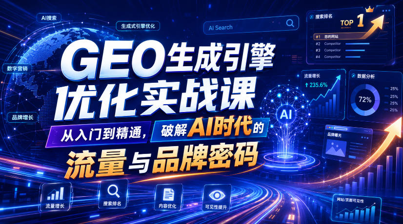 GEO生成引擎优化实战课，从入门到精通，破解AI时代的流量与品牌密码-钱途社