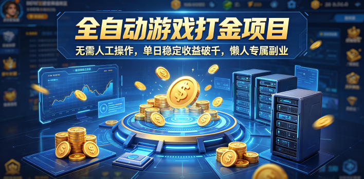 全自动游戏打金项目，无需人工操作，单日稳定收益破千，懒人专属副业【揭秘】-钱途社
