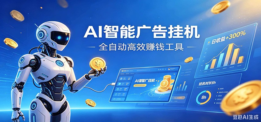 AI智能广告挂机，小白轻松上手，在家自动赚收益-钱途社