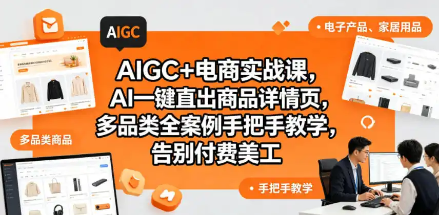 AIGC+电商实战课，AI一键直出商品详情页，多品类全案例手把手教学，告别付费美工(更新0820)-钱途社