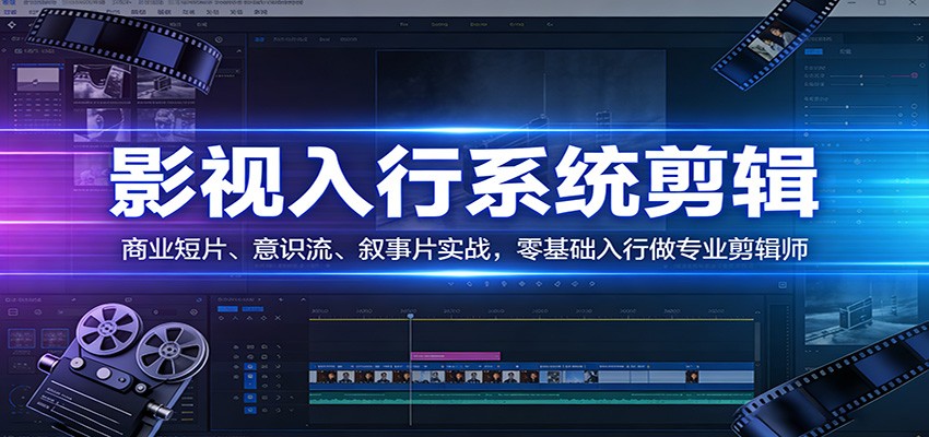 影视系统剪辑，商业短片、意识流、叙事片实战，零基础入行做专业剪辑师-钱途社