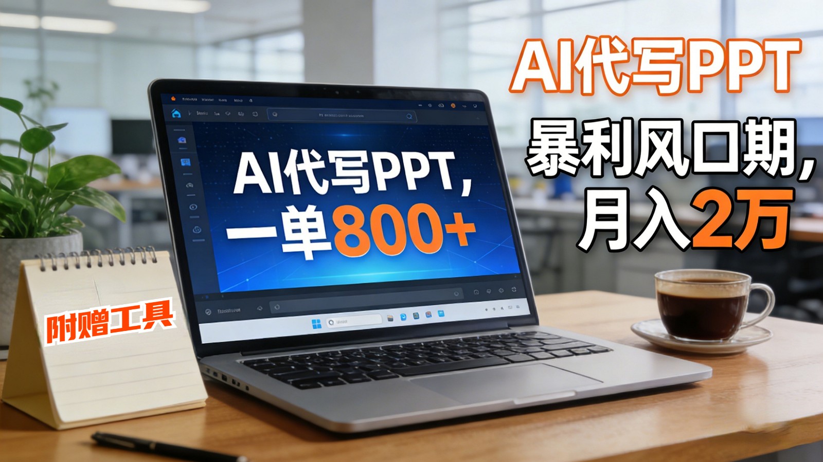 AI 代写做 PPT!一单狂赚 800+,风口期月入 2 万(工具 + 提示词直接送)-钱途社