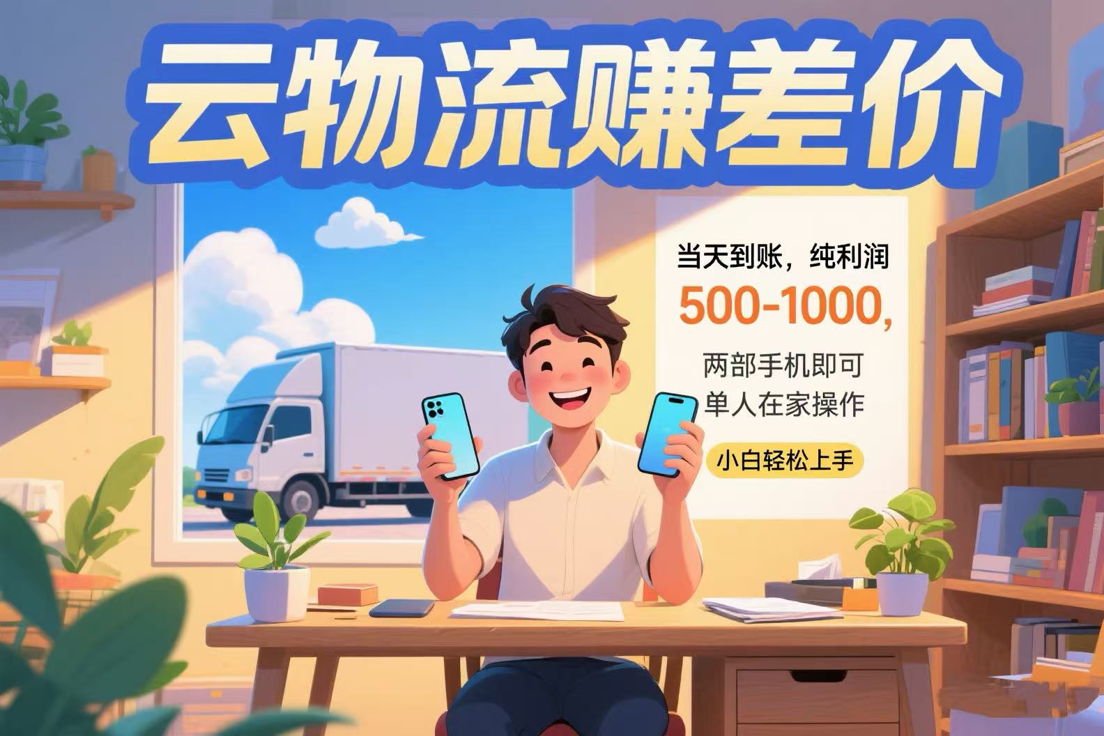 云物流赚差价 当天到账纯利润500-1000 两部手机即可 可单人在家操作 小…-钱途社
