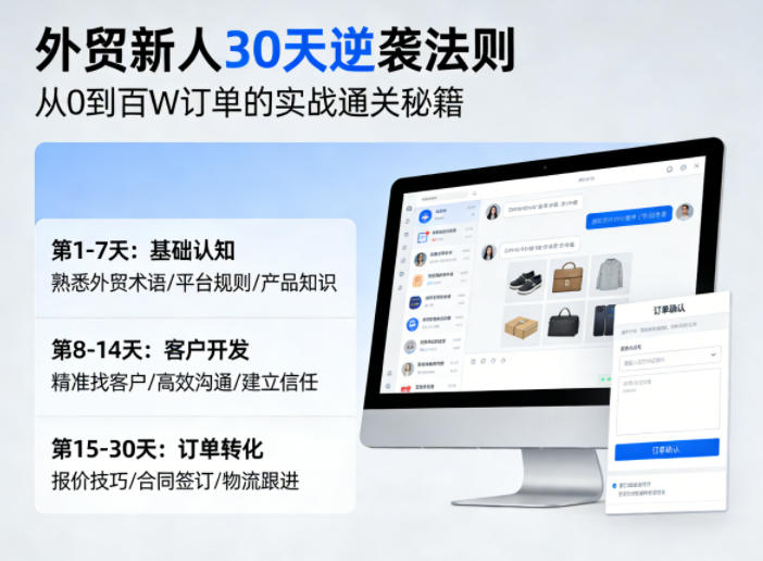 外贸新人30天逆袭法则,教你从0到百W订单的实战通关秘籍-钱途社