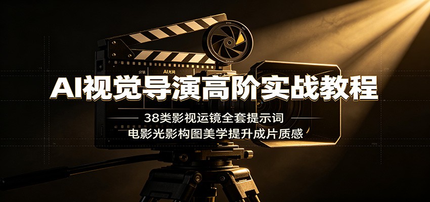 AI视觉导演高阶实战教程：38类影视运镜全套提示词，电影光影构图美学提升成片质感-钱途社