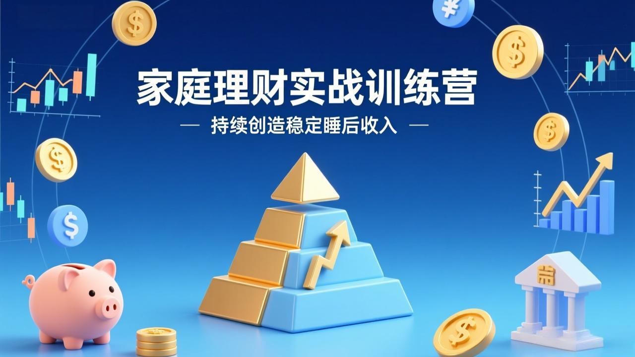 家庭理财实战训练营：从0到1建体系，三阶进阶层层递进，助你持续创造稳定睡后收入-钱途社