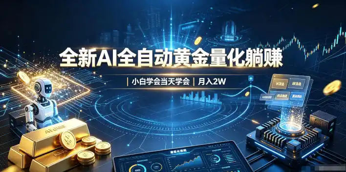全新AI全自动黄金量化躺賺：小白学会当天学会，月入2W！【揭秘】-钱途社