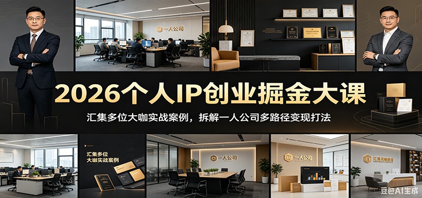 2026个人IP创业掘金大课：汇集多位大咖实战案例，拆解一人公司多路径变现打法-钱途社