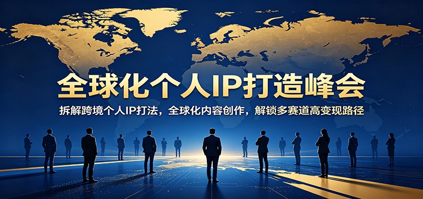 全球化个人IP打造峰会：拆解跨境个人IP打法，全球化内容创作，解锁多赛道高变现路径-钱途社