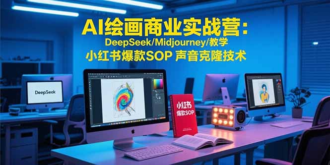 AI绘画商业实战营:DeepSeek/Midjourney/教学 小红书爆款SOP 声音克隆技术-钱途社