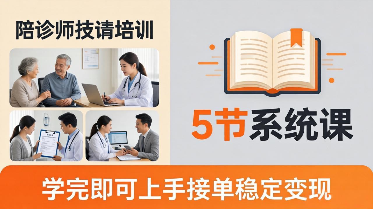 想做陪诊师不知从何下手？5节系统课教你掌握核心技能，学完即可上手接单稳定变现-钱途社