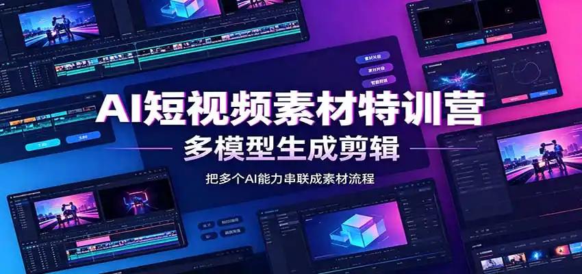 AI短视频素材特训营：Codex本地部署实操，多模型生成剪辑，爆量素材挖掘教学-钱途社