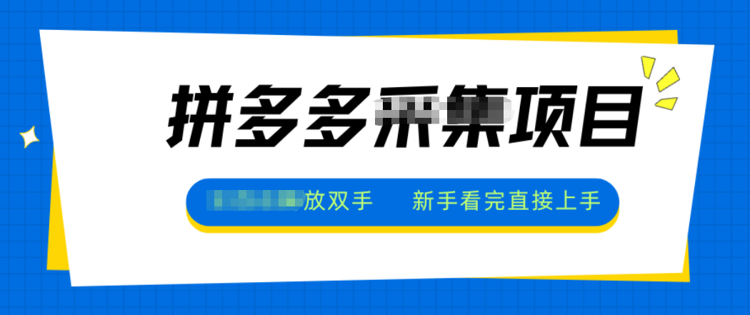 拼多多电商采集，一小时50+，操作简单，零投资-钱途社