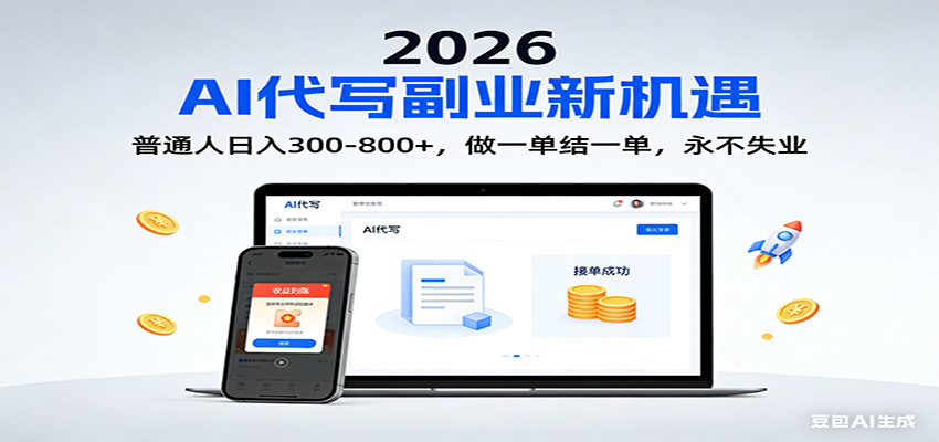 2026 副业首选!AI 代写日入 300-800,普通人0门槛,做一单结一单!-钱途社