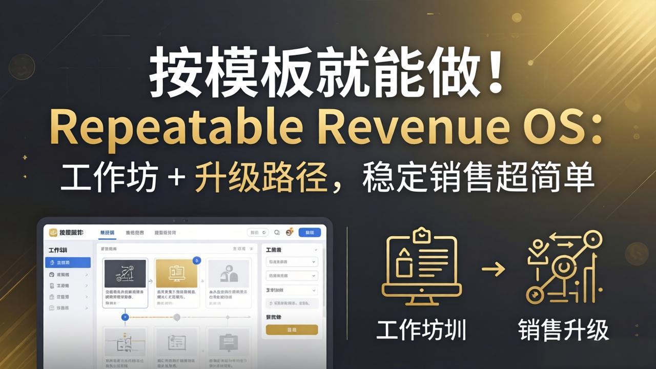 按模板就能做！Repeatable Revenue OS：工作坊 + 升级路径，稳定销售超简单-钱途社