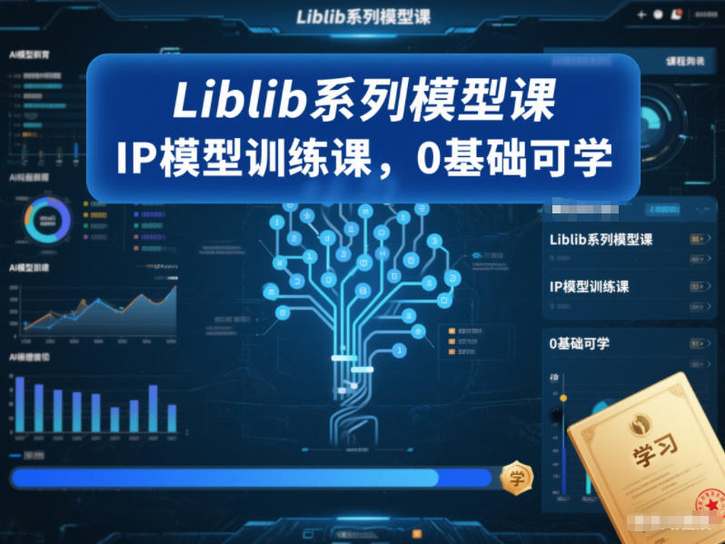 Liblib系列模型课,IP模型训练课,0基础可学-钱途社