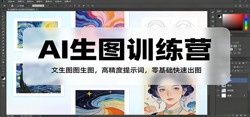 AI生图训练营：文生图图生图，高精度提示词，零基础快速出图-钱途社