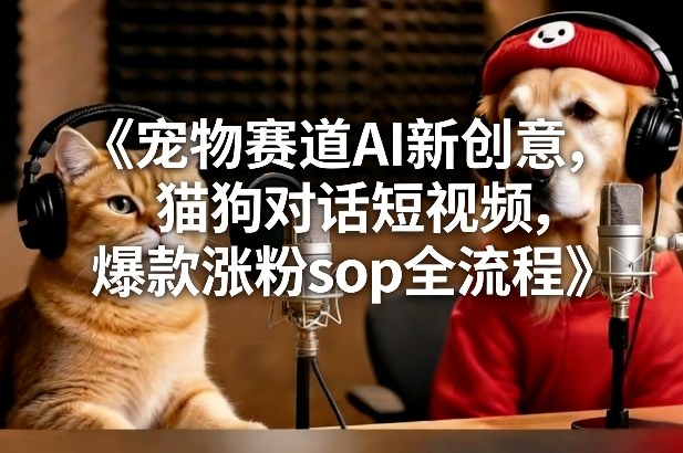 宠物赛道AI新创意，猫狗对话短视频，爆款涨粉sop全流程-钱途社