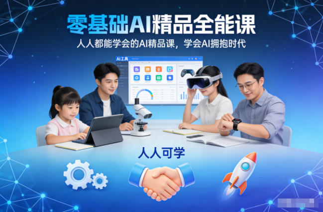 零基础AI精品全能课，人人都能学会的AI精品课，学会AI拥抱时代-钱途社
