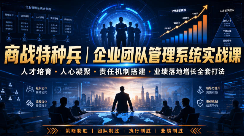 商战特种兵｜企业团队管理系统实战课人才培育・人心凝聚・责任机制搭建・业绩落地增长全套打法-钱途社