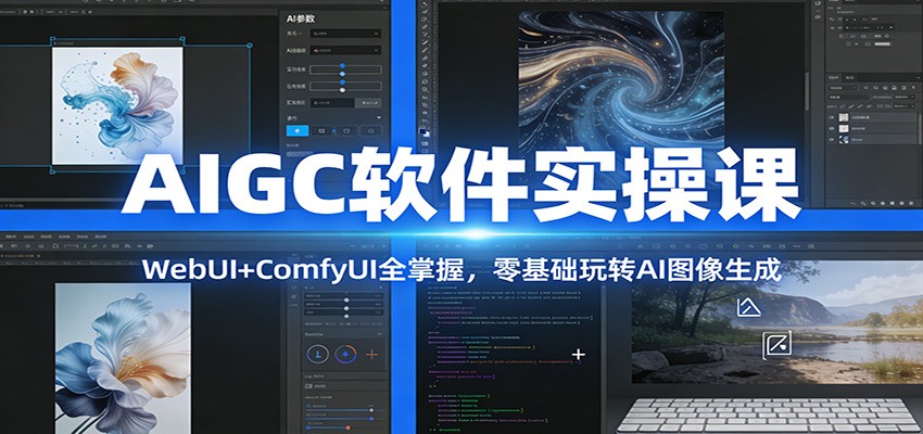 AIGC软件实操课：WebUI+ComfyUI全掌握，零基础玩转AI图像生成-钱途社