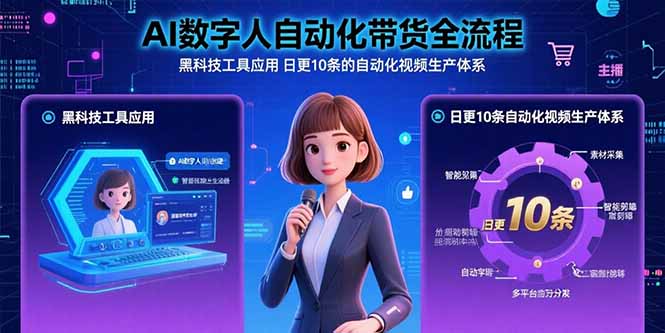 AI数字人自动化带货全流程：黑科技工具应用 日更10条的自动化视频生产体系-钱途社
