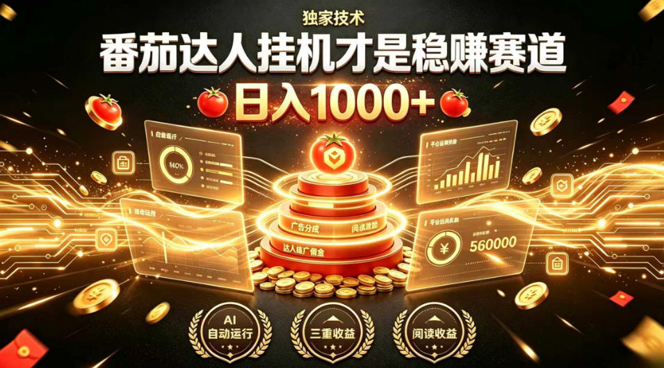 别再瞎找副业！番茄达人挂G才是稳賺赛道，日入1000+，全程傻瓜式操作，可矩阵放大【揭秘】-钱途社