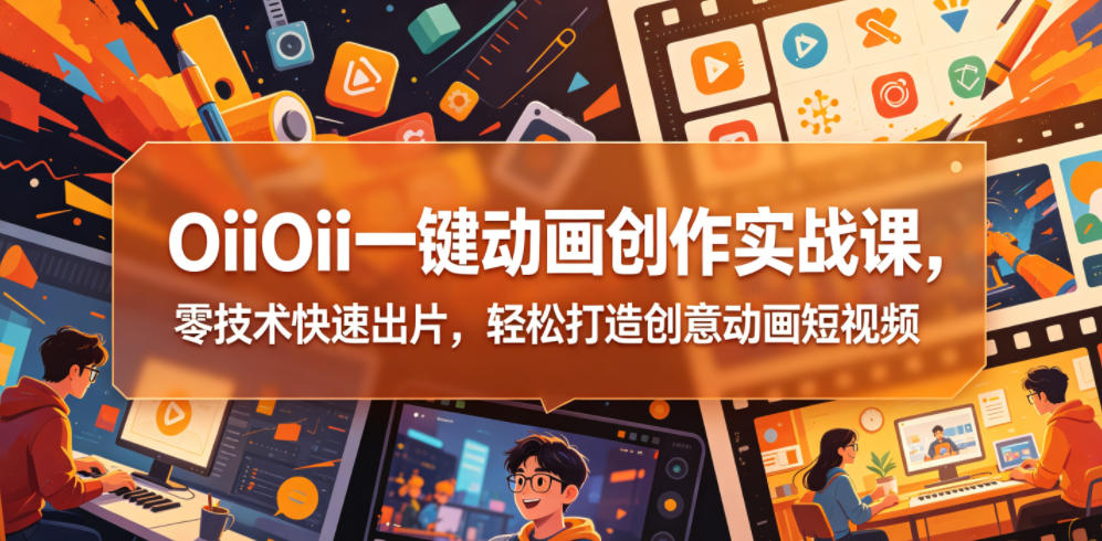 OiiOii一键动画创作实战课,零技术快速出片,轻松打造创意动画短视频-钱途社