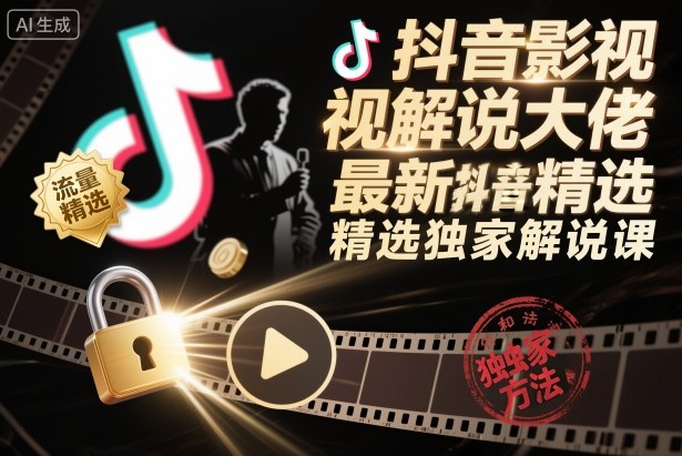 抖音影视解说大佬最新抖音进精选和独家方法，精选独家解说课（更新26年3月）-钱途社