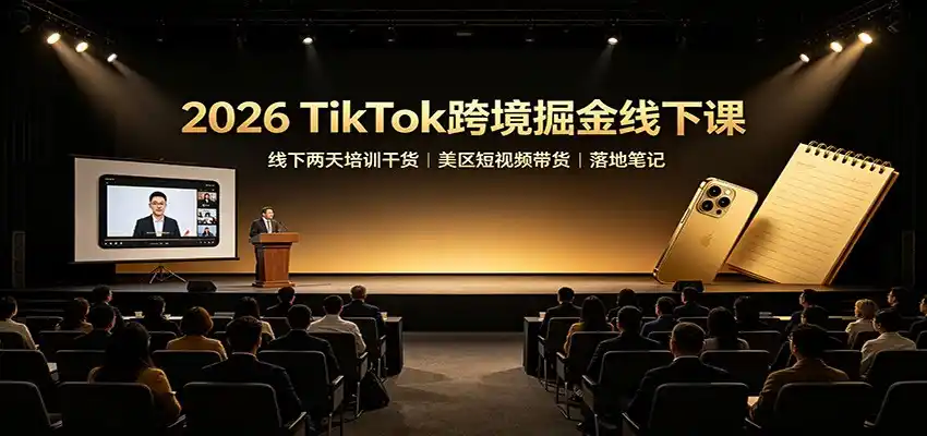 2026 TikTok跨境掘金线下课：线下两天培训干货，美区短视频带货落地笔记-钱途社